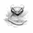 western taipan snake with teeth out tattoo design idea