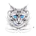 demon cat tattoo design idea