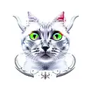 demon cat tattoo design idea