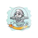 diving helmet, chest tattoo design idea