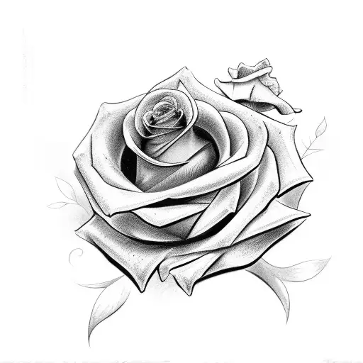 beauty and the beast rose tattoo design idea