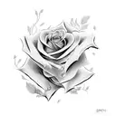 beauty and the beast rose tattoo design idea