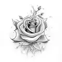 beauty and the beast rose tattoo design idea