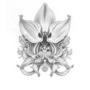 Orchid and angel trumpet tattoo design idea