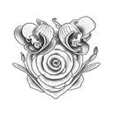 Orchid and angel trumpet tattoo design idea