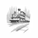 Train track tattoo design idea