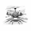 Train track tattoo design idea