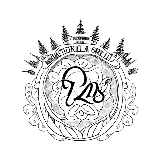 A Traditional Tattoo with the names of grandchildren. The names are Kyleigh, Collin, Crosley, Caroline and Harlow tattoo design idea