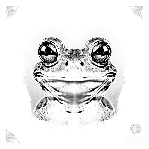  semi realistic fine line frog with some shading. tattoo design idea