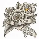 motherhood tattoo with baby name Armando tattoo design idea