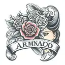motherhood tattoo with baby name Armando tattoo design idea