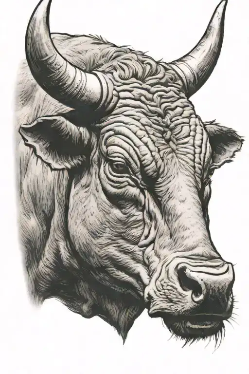 bull head tattoo design idea