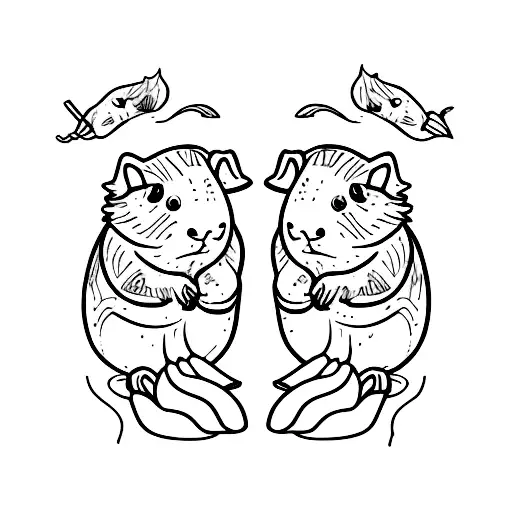 guinea pig duo tatoo tattoo design idea
