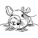 guinea pig, duo tatoo. only lines, very minimalistic. tattoo design idea