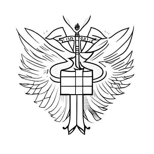 A sketch of a eagle feather with the names philipp and sarah tattoo design idea