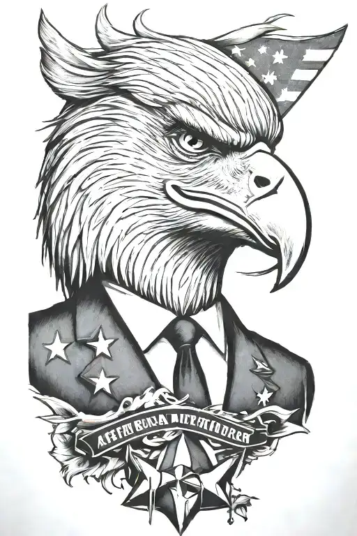 American military pro Trump  tattoo design idea