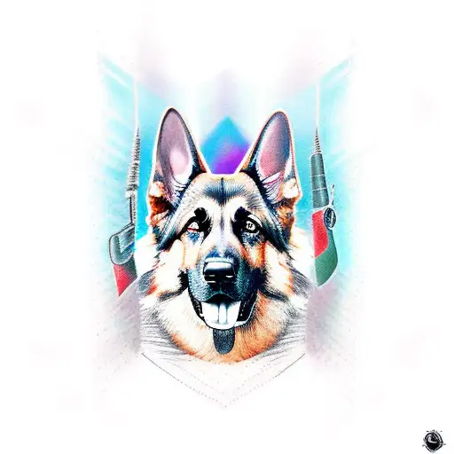 german shepherd tattoo design idea