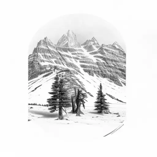 john muir trail with campfire tattoo design idea