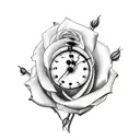 roses with clocks half sleeve tattoo design idea