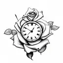 roses with clocks half sleeve tattoo design idea