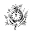 roses with clocks half sleeve tattoo design idea