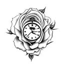 roses with clocks half sleeve tattoo design idea