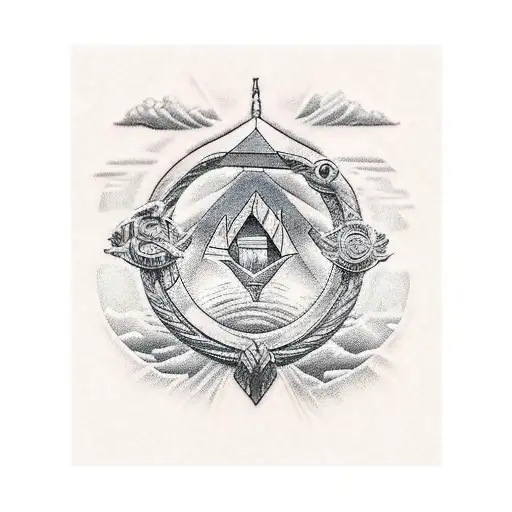 I see the ark of noah I and i drown in the sea of repentance. tattoo design idea