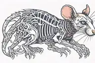 skeleton rat tattoo design idea
