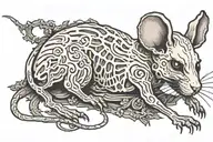 skeleton rat tattoo design idea