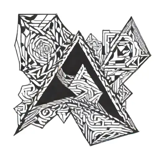 penrose triangle curved sides  tattoo design idea