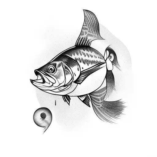 bass fish  tattoo design idea
