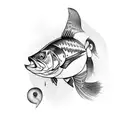 bass fish  tattoo design idea