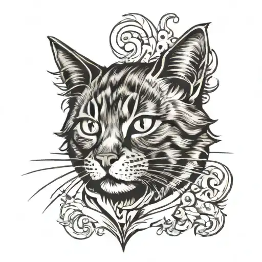 red cat with an open mouth like in the photo of Einstein радостный tattoo design idea