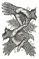 two hands reaching tattoo design idea