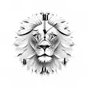 lion clock bird tattoo design idea