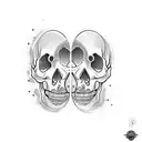 yin yang with los meurtos skull and dog tattoo design idea