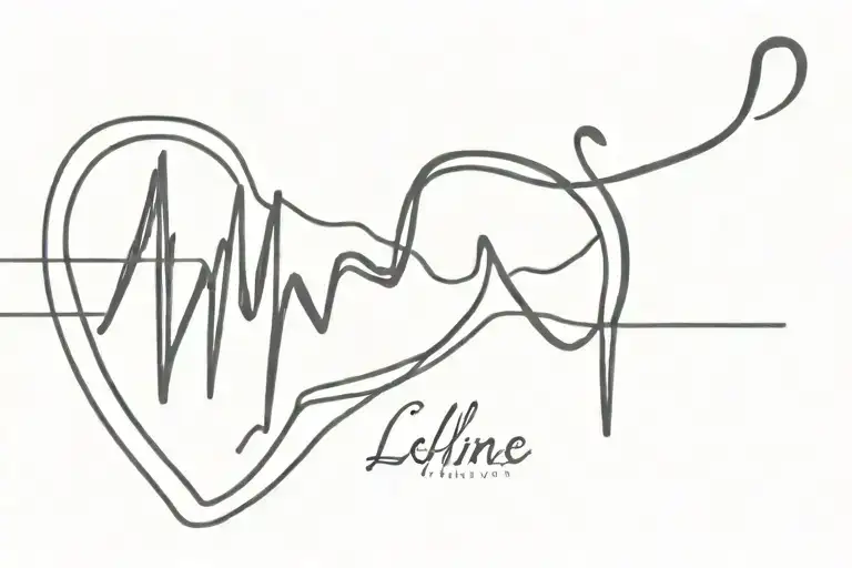 Lifeline heartbeat with David written on it tattoo design idea
