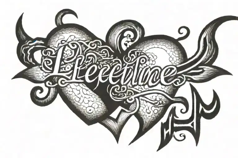 Lifeline heartbeat with name "Dave" written in Arabic  tattoo design idea