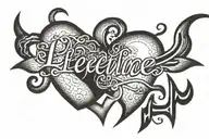 Lifeline heartbeat with name "Dave" written in Arabic  tattoo design idea