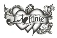 Lifeline heartbeat with name "Dave" written in Arabic  tattoo design idea