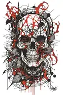 Skull spider tattoo design idea