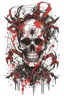 Skull spider tattoo design idea