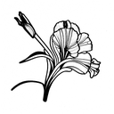 gladiola and paperwhite narcissus flower with stem tattoo design idea