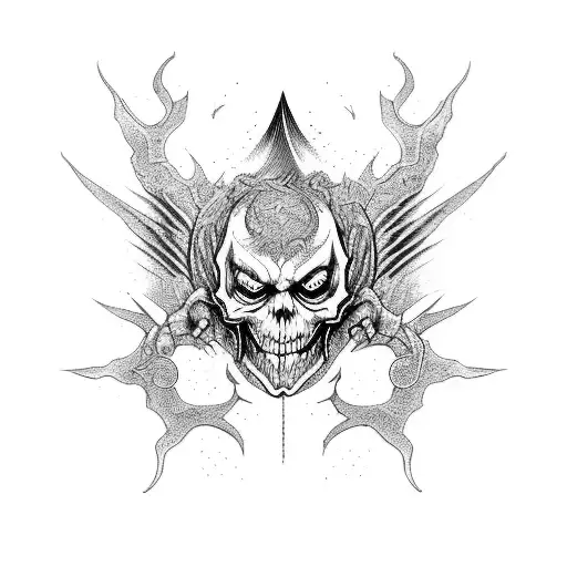 evil dark banshee tattoo design idea