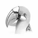 Toucan with flowers and big beak tattoo design idea