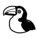 Toucan with flowers and big beak tattoo design idea