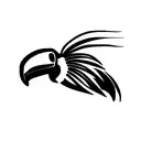 Toucan with flowers and big beak tattoo design idea