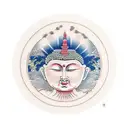 Buddha Temple Cherry Tree Nature Sun Moon tattoo design idea