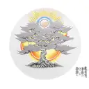 Buddha Temple Cherry Tree Nature Sun Moon tattoo design idea