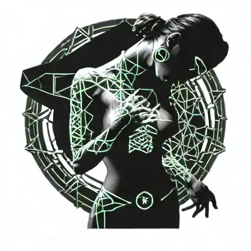 darkness tied shibari girl tattoo design idea